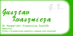 gusztav kvasznicza business card